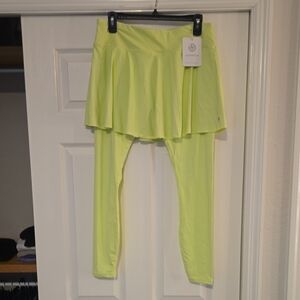 Tennis/Golf Neon Yellow Skirted Leggings